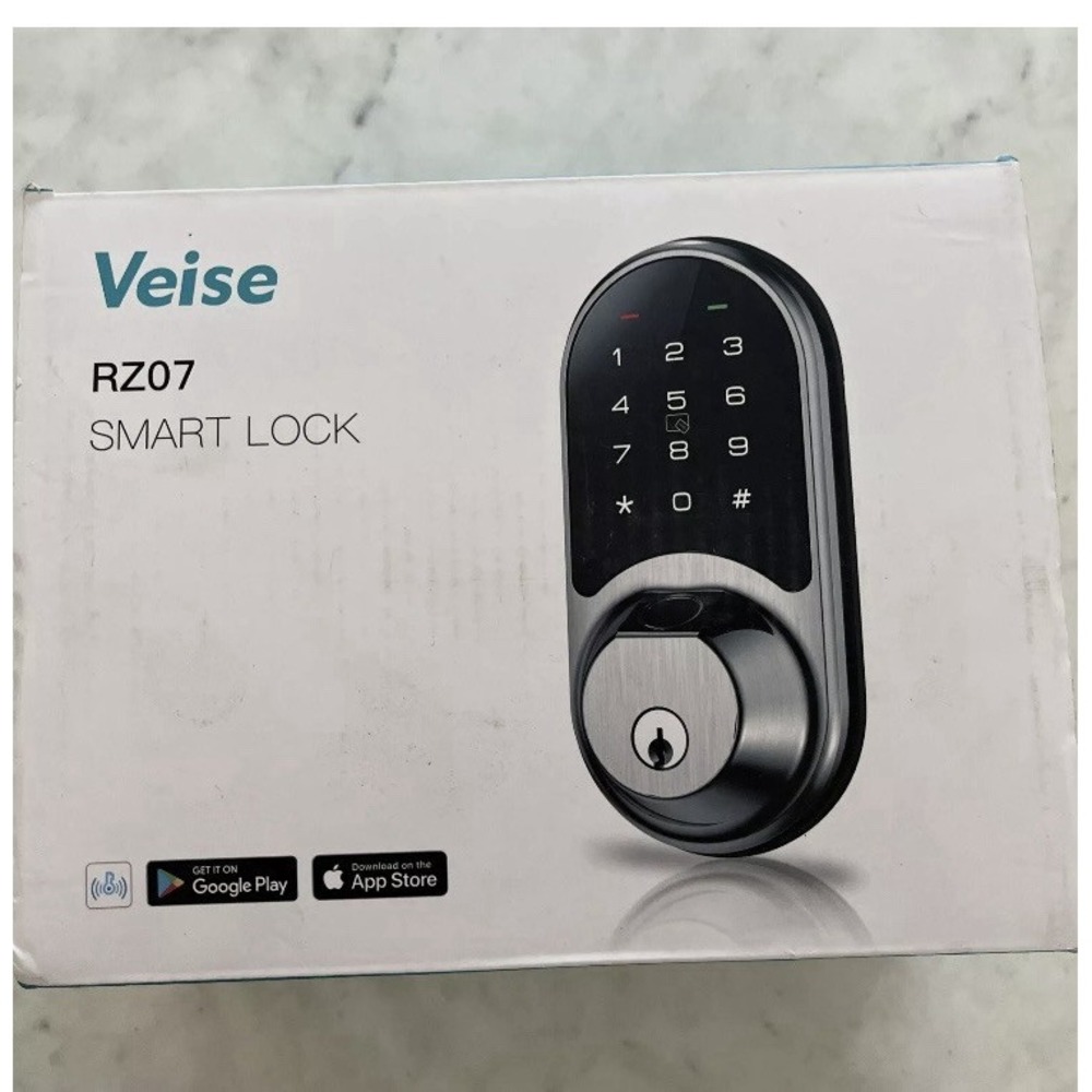 NEW Veise RZ07 Smart Lock With Fingerprint Touchscreen Key. Black Deadbolt